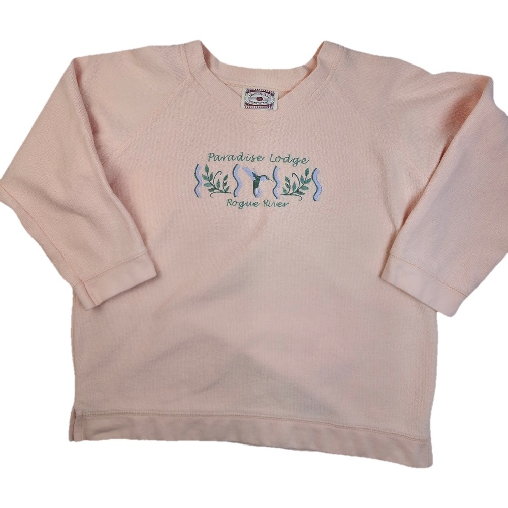 Time Square Sportswear Sweatshirt Womens M Peach Paradise Lodge Rogue River Exc